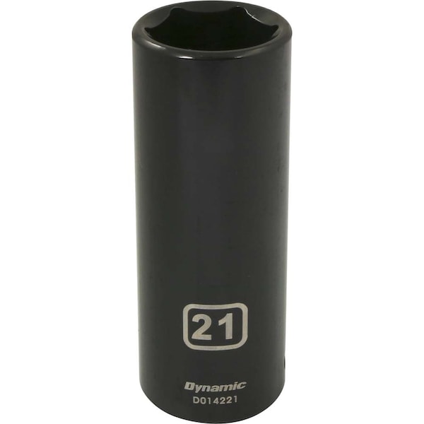 1/2" Drive Deep Socket, Black Phosphate, Tools 1/2" Drive 6 Point Metric, 21mm Deep Length